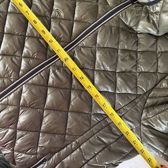 NOIZE Stella Vegan Hooded Quilted Lightweight Puffer‎ Jacket Olive Green Size XL - Picture 11 of 14